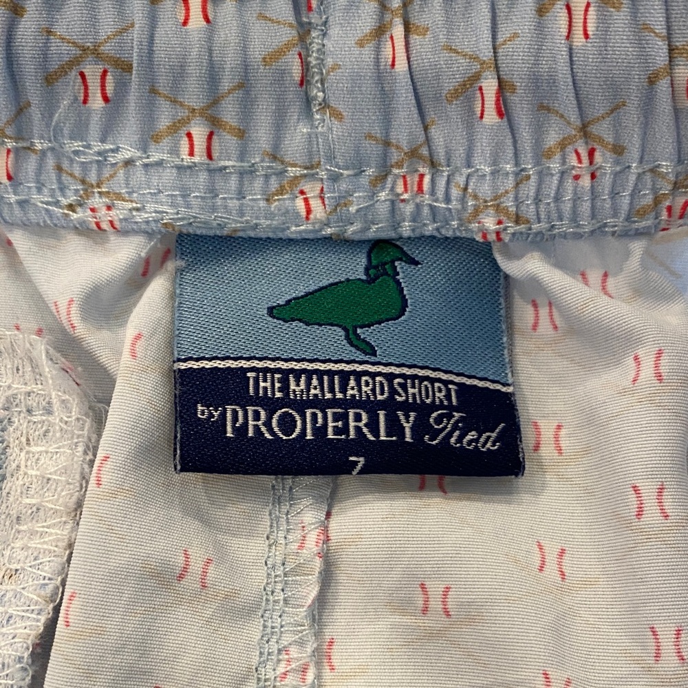 Light Blue Baseball Patterned Shorts - Picture 3 of 3